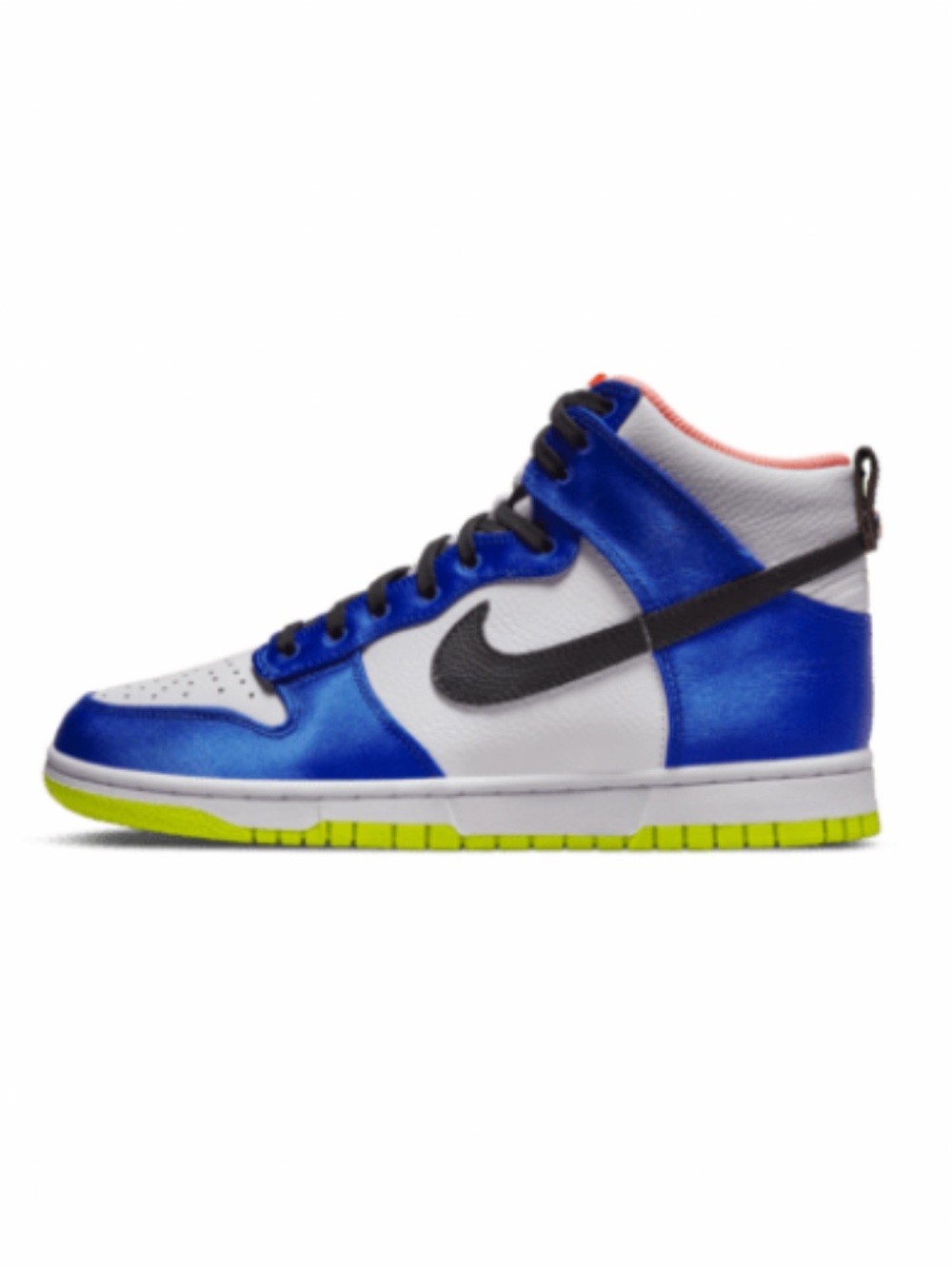 Nike High-Top Sneakers in Royal Blue, White & Neon Yellow
